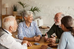 seniors talking about how to choose a senior living community